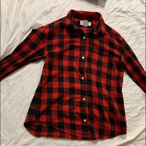 Red old navy flannel, size 10/12